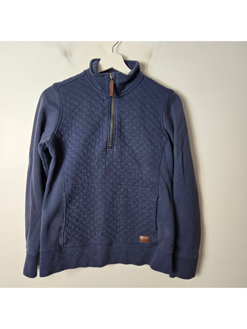 L.L. Bean Women's Size XS Quilted Quarter Zip Pullover Sweatshirt Sunwashed Blue